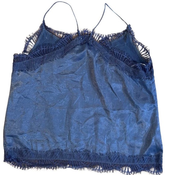 LULUS In the Mood Dusty Blue Satin Lace Cami Top - Picture 5 of 5